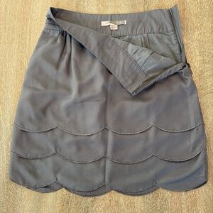 Love21 Grey Scalloped Hem Skirt XS Petite